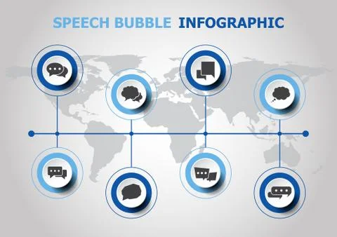 Infographic design with speech bubble icons Stock Illustration