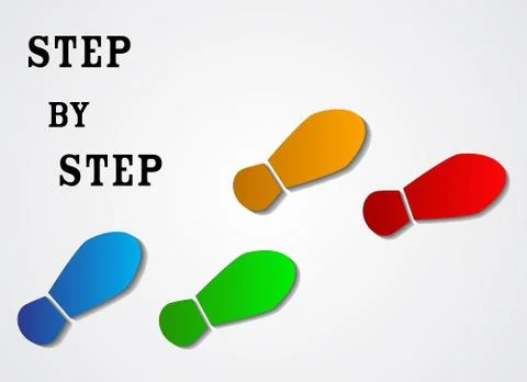 Infographic design step by step over gray background, vector illustration Stock Illustration