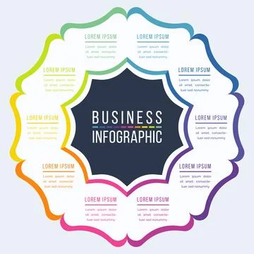 Infographic design template 10 Steps, objects, elements or options info business Stock Illustration