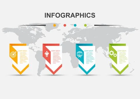 Infographic design template with 4 steps banner Stock-Illustration