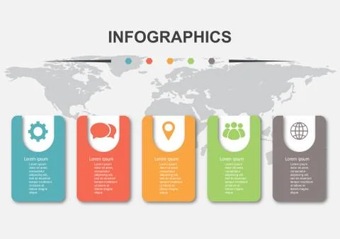 Infographic design template with 5 elements Illustrazione stock