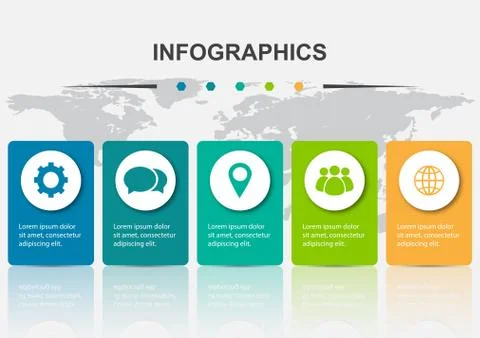 Infographic design template with 5 options Stock Illustration