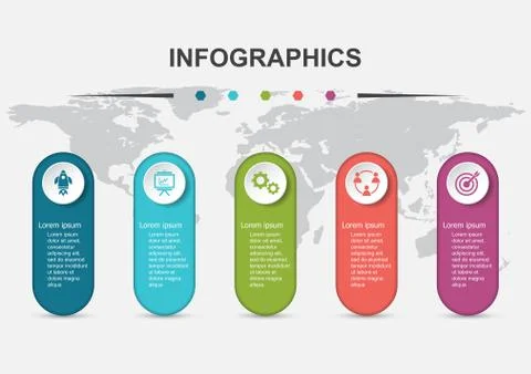 Infographic design template of 5 steps process Stock Illustration