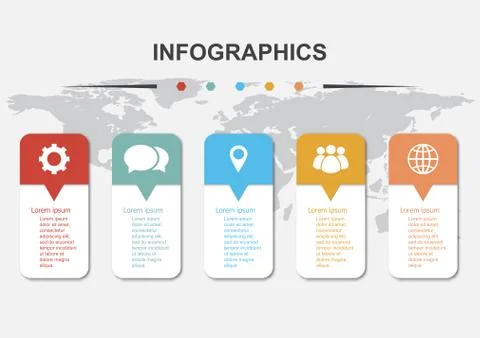 Infographic design template with 5 steps Stock Illustration