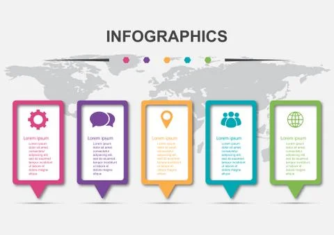 Infographic design template with 5 steps Stock Illustration