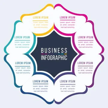 Infographic design template 8 Steps, objects, elements or options info business イラスト素材