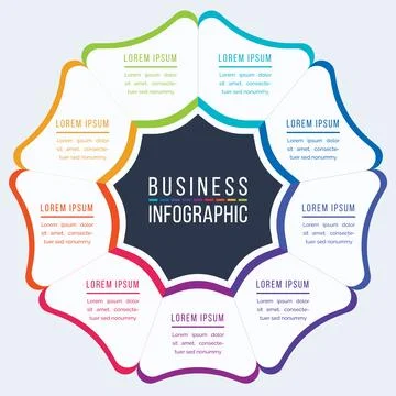 Infographic design template 9 Steps, objects, elements or options info business Ilustração Stock