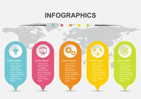 Infographic design template for business elements Illustrazione stock