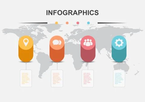 Infographic design template with cylinder elements Stock Illustration