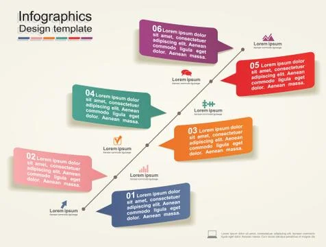 Infographic design template with elements and icons. Vector 库存插图