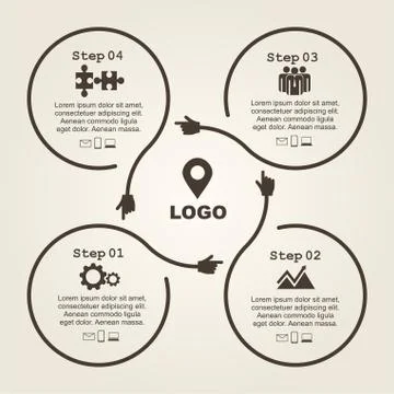 Infographic design template with elements and icons. Vector Stock Illustration