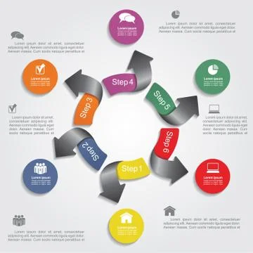 Infographic design template with elements and icons. Vector Illustrazione stock