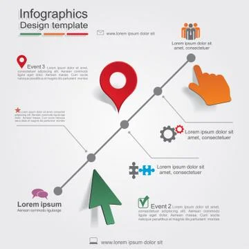Infographic design template with elements and icons. Vector Illustrazione stock