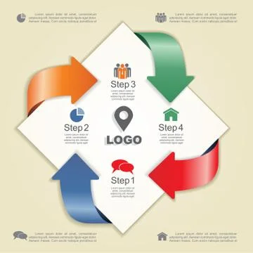 Infographic design template with elements and icons. Vector Illustrazione stock