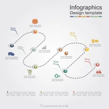 Infographic design template with elements and icons. Vector 스톡 일러스트