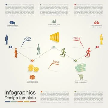Infographic design template with elements and icons. Vector Stock Illustration