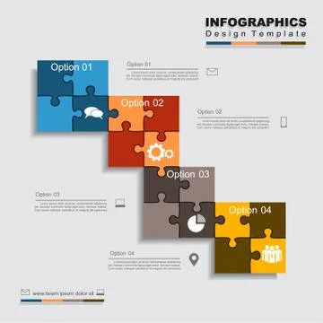Infographic design template with elements and icons. Vector Stock Illustration
