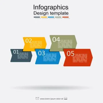 Infographic design template with elements and icons. Vector 库存插图