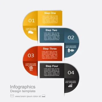 Infographic design template with elements and icons. Vector Illustrazione stock