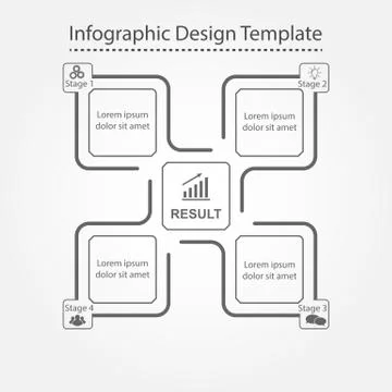 Infographic design template. Four steps to business success, training or prom Stock Illustration