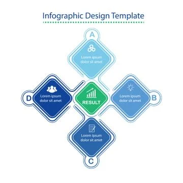 Infographic design template. Four steps to business success, training or prom Stock Illustration