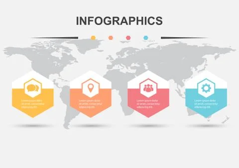 Infographic design template with hexagons Stock Illustration