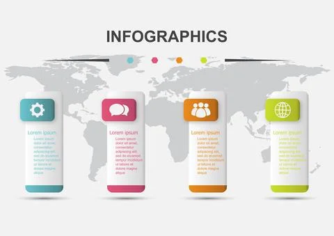Infographic design template regtangle banners with reflect Stock Illustration