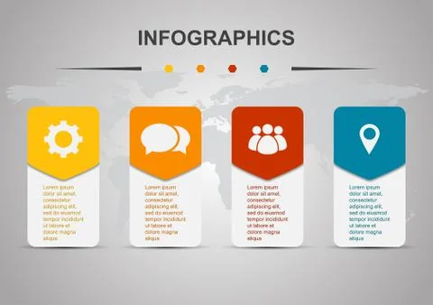 Infographic design template with rounded rectangles Stock Illustration