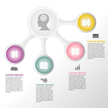 Infographic design template set and business icons. Stock Illustration