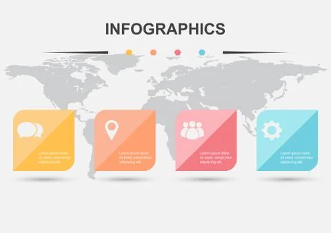 Infographic design template with square elements Illustrazione stock