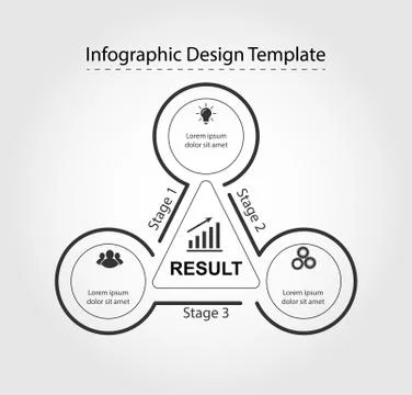 Infographic design template. Three steps to business success, training or pro Stock Illustration