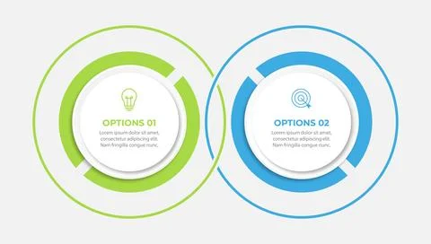 Infographic design template. Timeline concept with 2 steps. Can be used for.. Stock Illustration