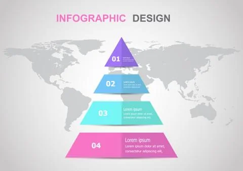 Infographic design template with triangle Stock Illustration