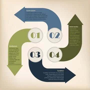Infographic design with text on arrows Stock Illustration