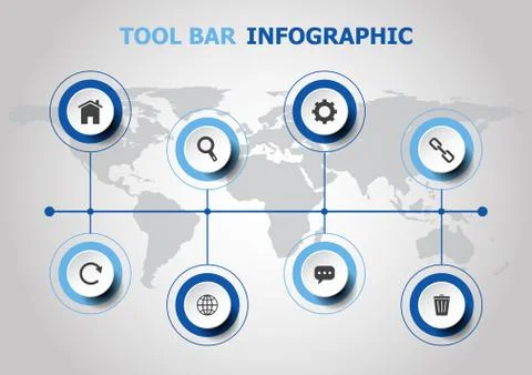 Infographic design with tool bar icons Stock Illustration
