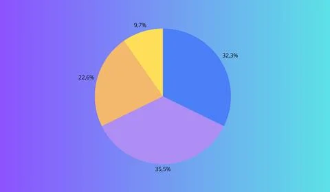 Infographic diagram on abstract gradient background, diagram banner イラスト素材