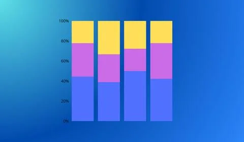 Infographic diagram on abstract gradient background, diagram banner Stockillustratie