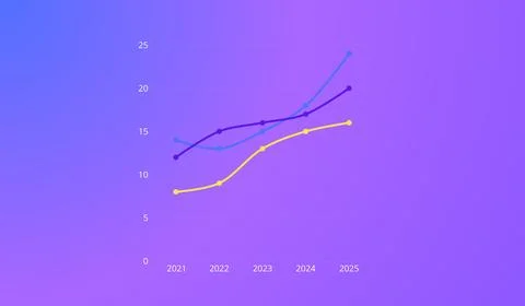 Infographic diagram on abstract gradient background, diagram banner イラスト素材