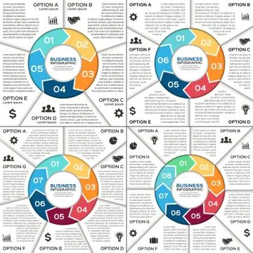 Infographic, diagram, presentation, graph set Stock Illustration