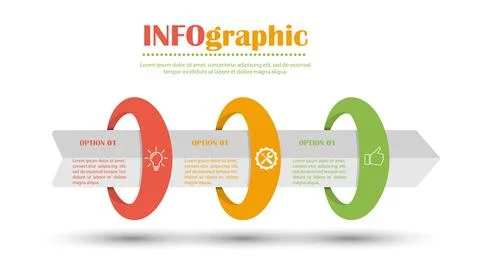 Infographic diagram of the process. 3 steps of options to achieve success. Ve 스톡 일러스트