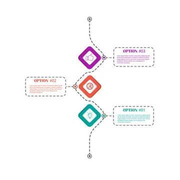 Infographic diagram of the process. 3 steps of options to achieve success. Ve 스톡 일러스트