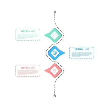 Infographic diagram of the process. 3 steps of options to achieve success. Ve Stock Illustration