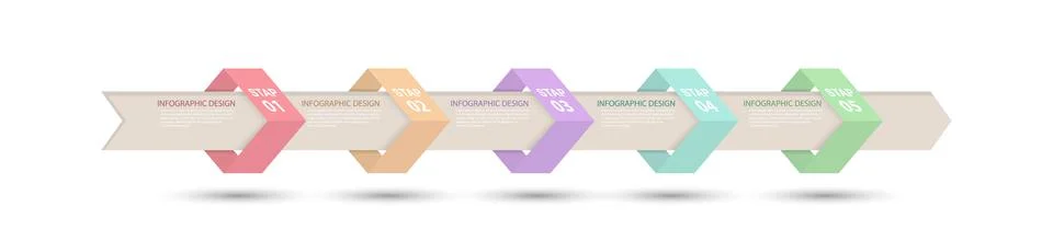Infographic diagram of the process. 5 steps of options to achieve success. Ve イラスト素材