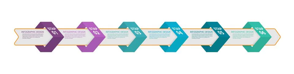 Infographic diagram of the process. 6 steps of options to achieve success. Ve Stock Illustration