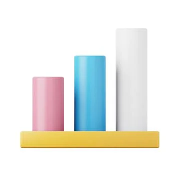 Infographic diagram stack high quality 3D render illustration icon. Stock Illustration