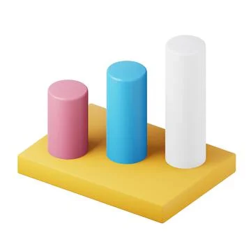 Infographic diagram stack high quality 3D render illustration icon. Stock Illustration