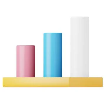 Infographic diagram stack high quality 3D render illustration icon. Stock Illustration
