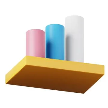 Infographic diagram stack high quality 3D render illustration icon. Illustrazione stock