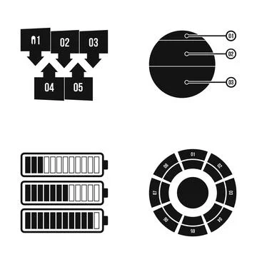Infographic diagrams set visualizing data and process steps 스톡 일러스트