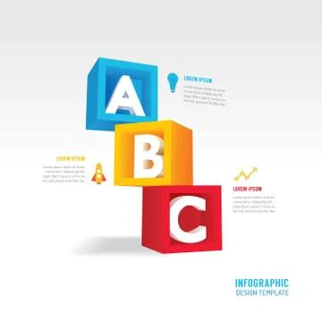 Infographic education box step concept design template. Vector illustration Stock Illustration